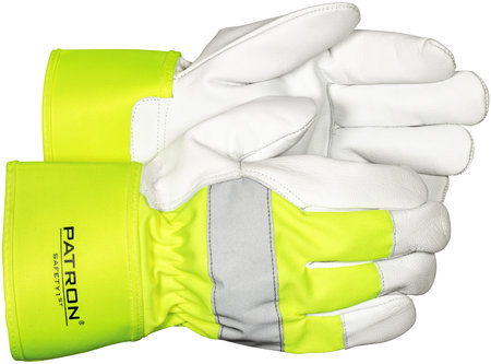 Arbetshandskar 9 HI-VIS läder skyddskrage