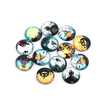 Cabochon i glas - Rund Halloween 12mm