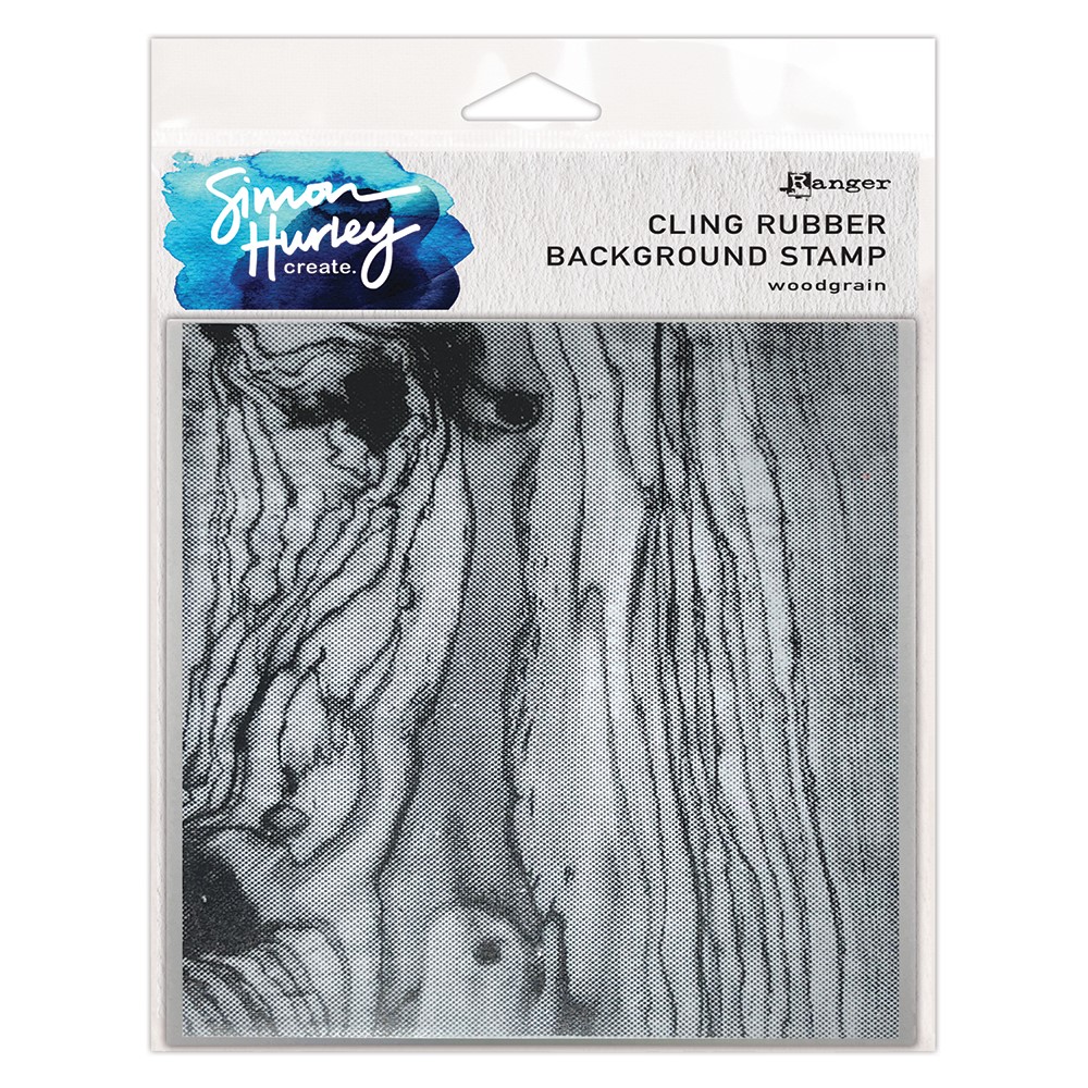 Ranger Simon Hurley WOODGRAIN Cling Stamps 