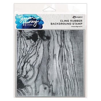 Ranger Simon Hurley WOODGRAIN Cling Stamps 
