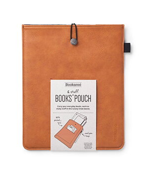Bookaroo : Brown/Brun Books & Stuff Pouch in Vegan Leather  - Håll ordning på grejerna!