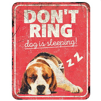 Metallskylt Warning "Don´t Ring  25x20cm Röd 