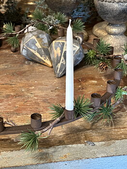 Julgransljus Handstöpta 12 cm - Vit