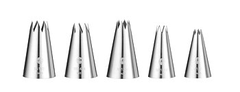 Icing tips set 5 pcs - serrated