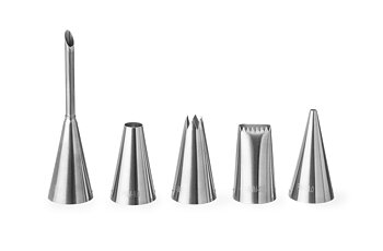 Icing tipsset 5 pcs - different shapes