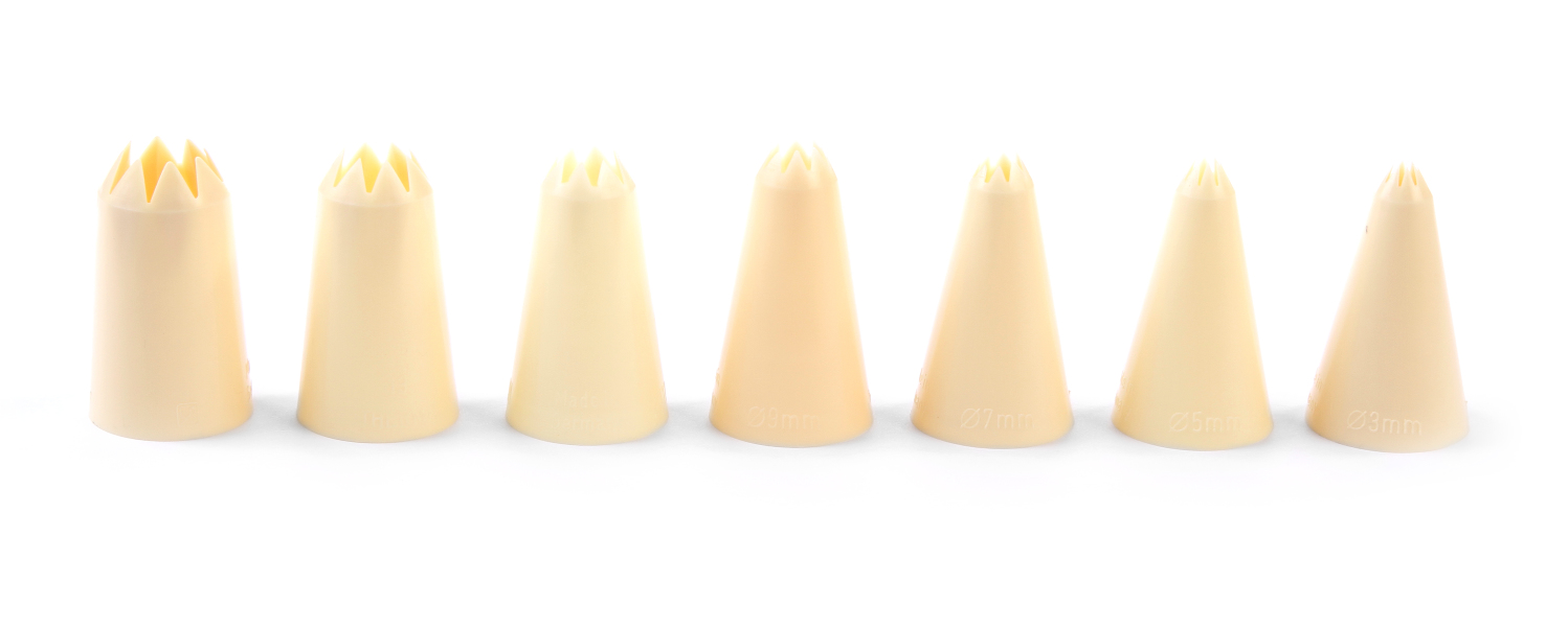 Icing tipsset Nylon 7 pcs - serrated