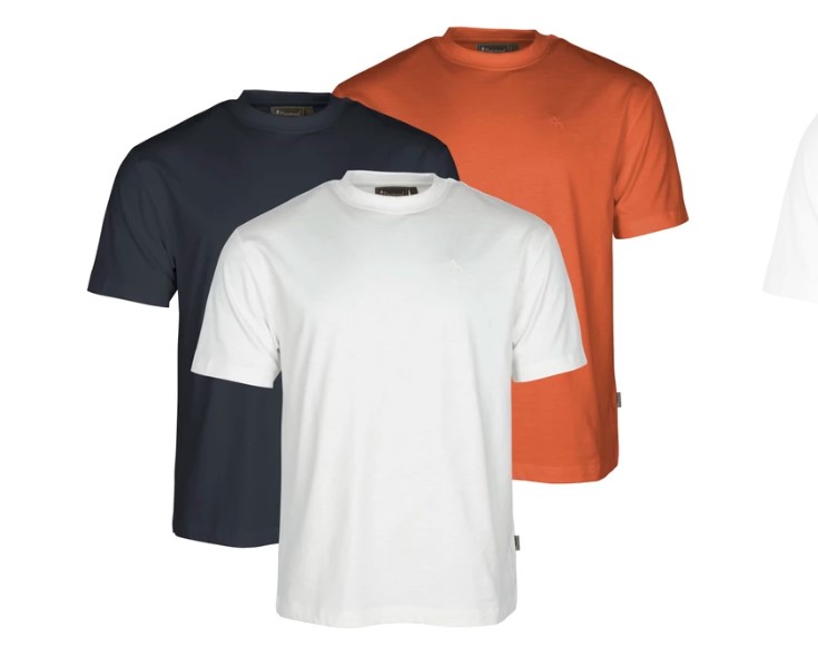 T-Shirt Pinewood 3-Pack Offwhite/BlÃ¥/Orange