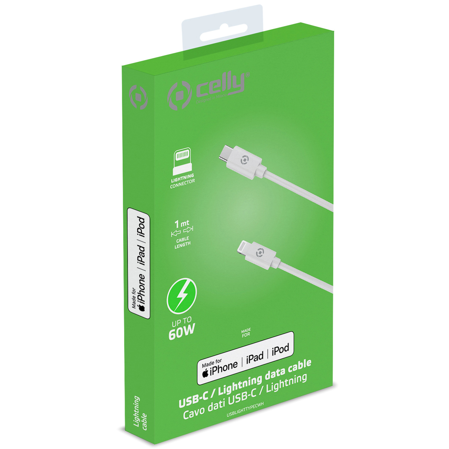 USB-C - Lightning-kabel 60W MFI 1m - 2