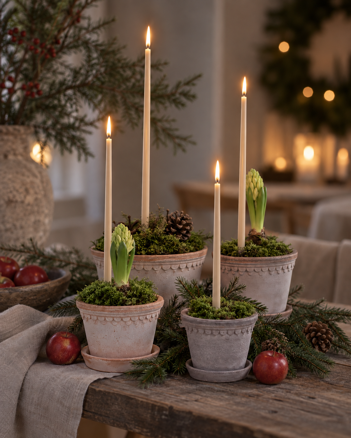Hand-dipped thin long candles - Flower candles - Light beige - 38 cm - 10-pack - 2