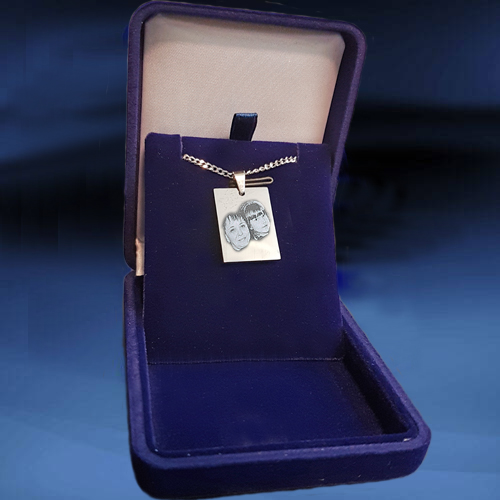Bricka rektangulär Mini 18x25x1,5mm silver