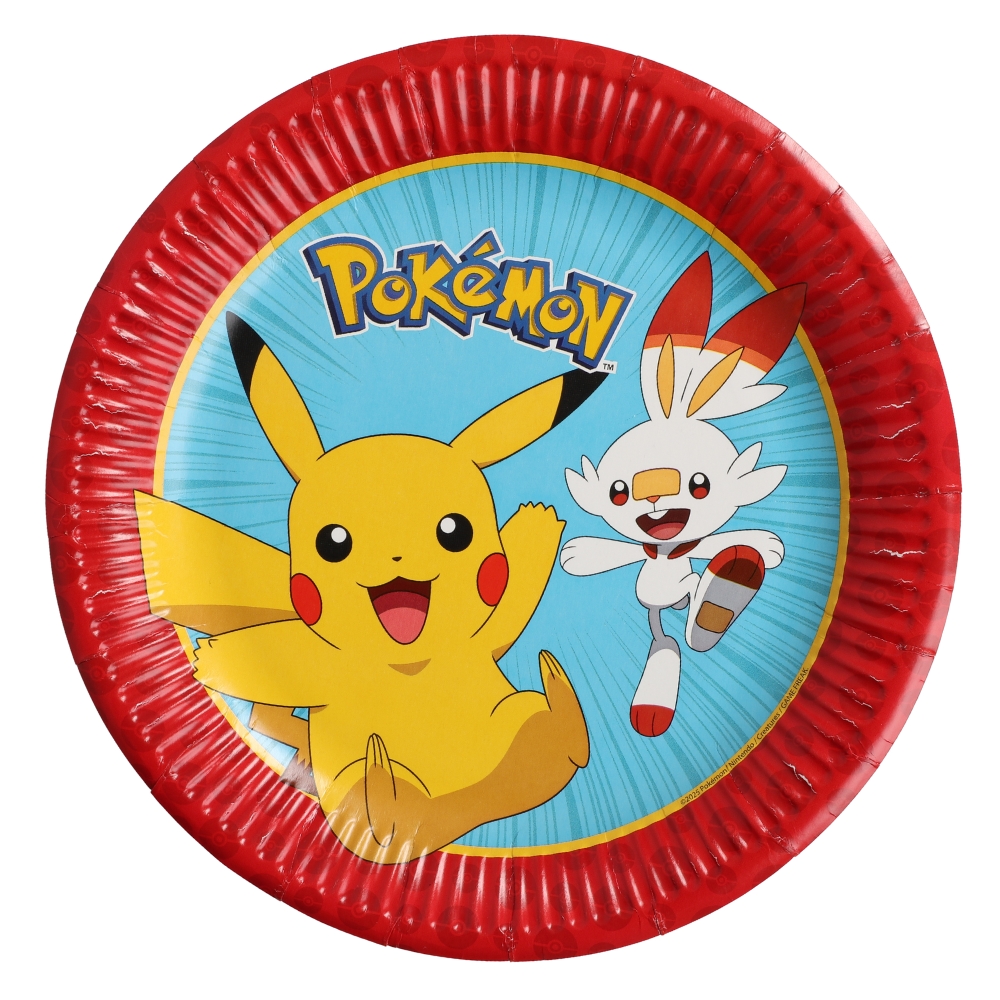 Paperi lautaset Pokemón 8kpl