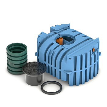 FANN Blue 2200L trekammarbrunn inkl. stos & teleskoplock WC+BDT