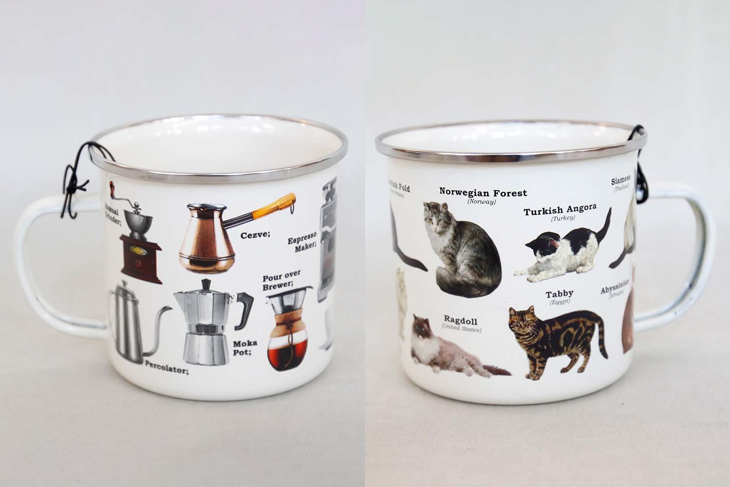 Katter och Kaffemaskiner Emaljmugg 500 ml