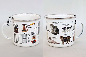 Cats and Coffee Machines Enamel mug 500 ml