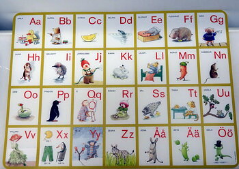 Bordstabletter ABC sa lilla t ett underlägg