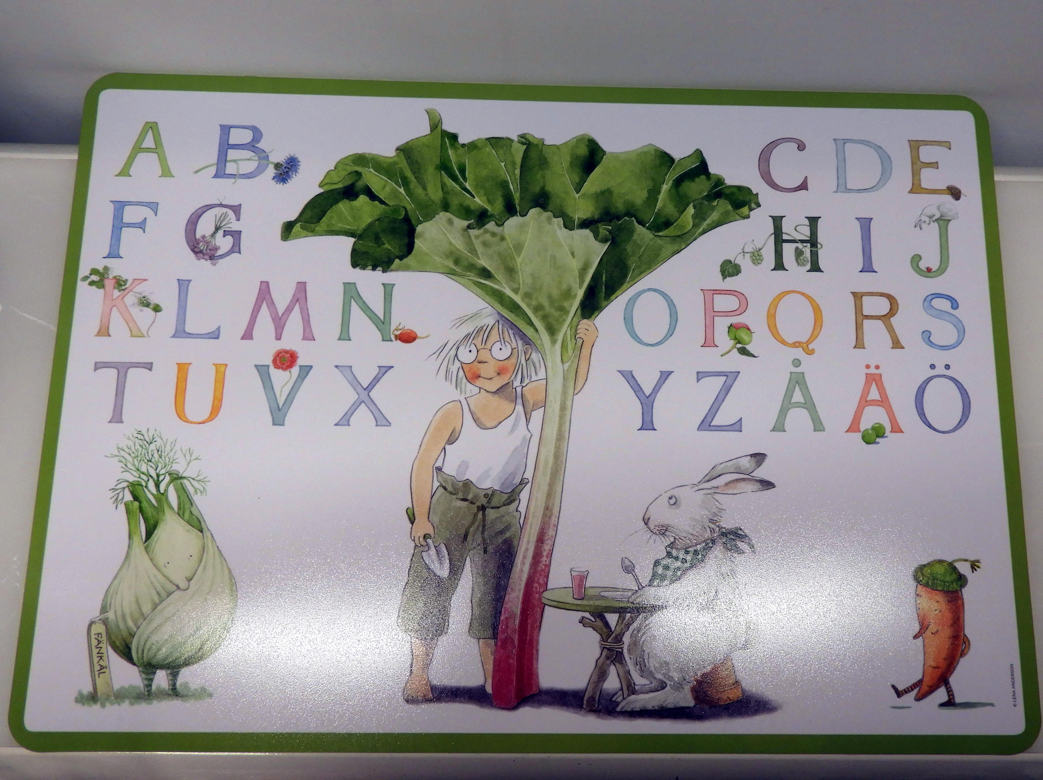 Bordstabletter Majas alfabet ABC underlägg