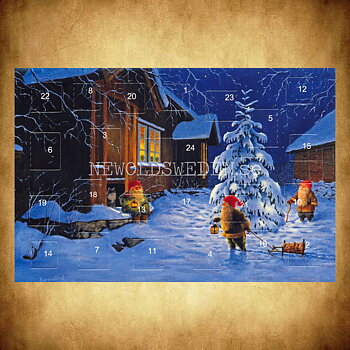 Adventskalenderkort dubbelt med kuvert 11.5 x 17 Jan Bergerlind - 1890