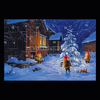 Adventskalenderkort dubbelt med kuvert 11.5 x 17 Jan Bergerlind - 1890