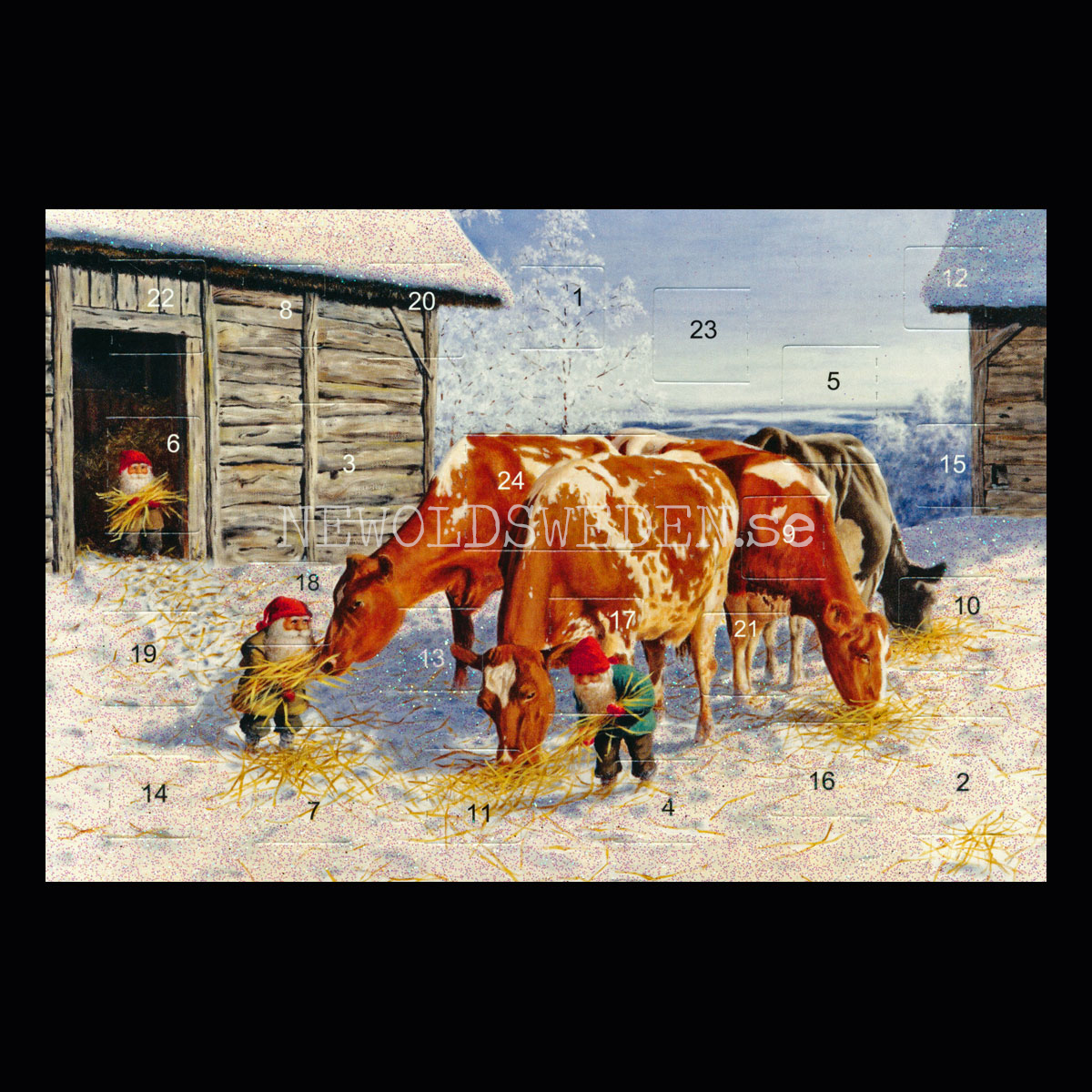 Adventskalenderkort dubbelt med kuvert 11.5 x 17 Jan Bergerlind - 1890