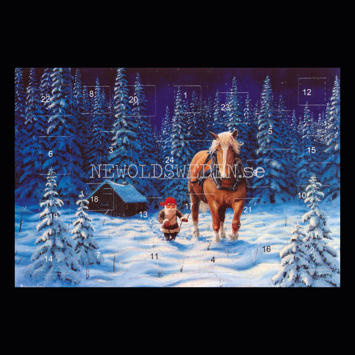 Adventskalenderkort dubbelt med kuvert 11.5 x 17 Jan Bergerlind - 910