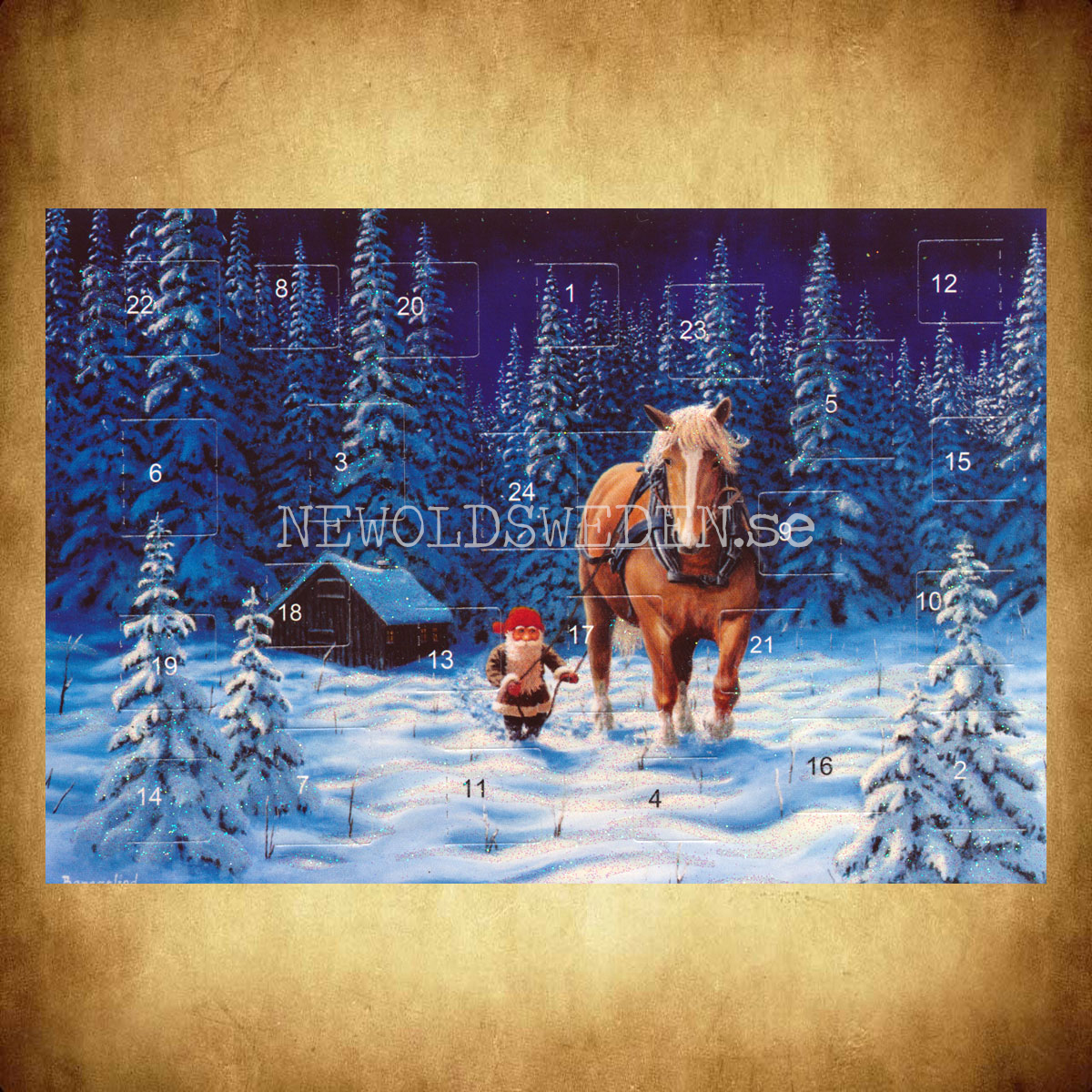 Adventskalenderkort dubbelt med kuvert 11.5 x 17 Jan Bergerlind - 910 - 2