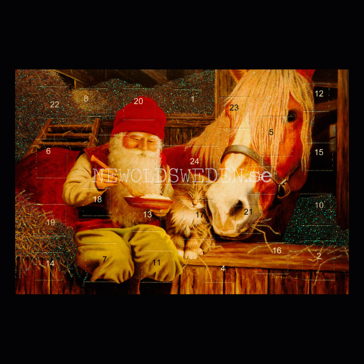 Adventskalenderkort dubbelt med kuvert 11.5 x 17 Jan Bergerlind - 1890