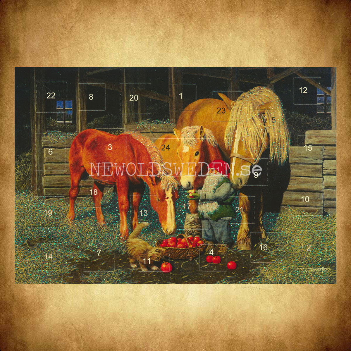 Adventskalenderkort dubbelt med kuvert 11.5 x 17 Jan Bergerlind - 910 - 2