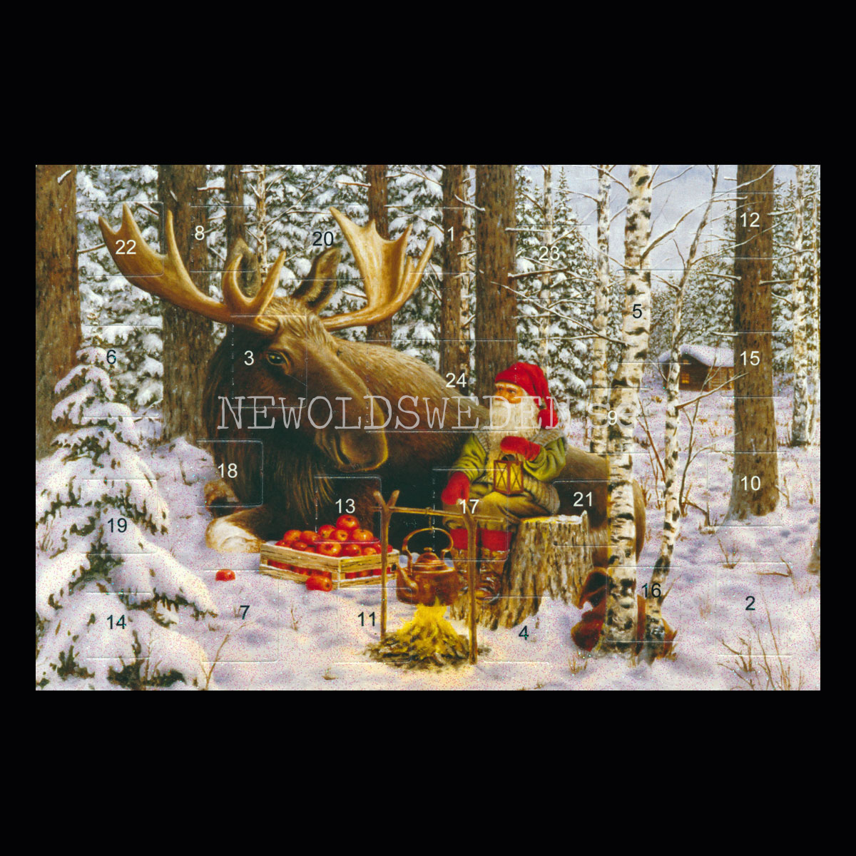 Adventskalenderkort dubbelt med kuvert 11.5 x 17 Jan Bergerlind - 1890