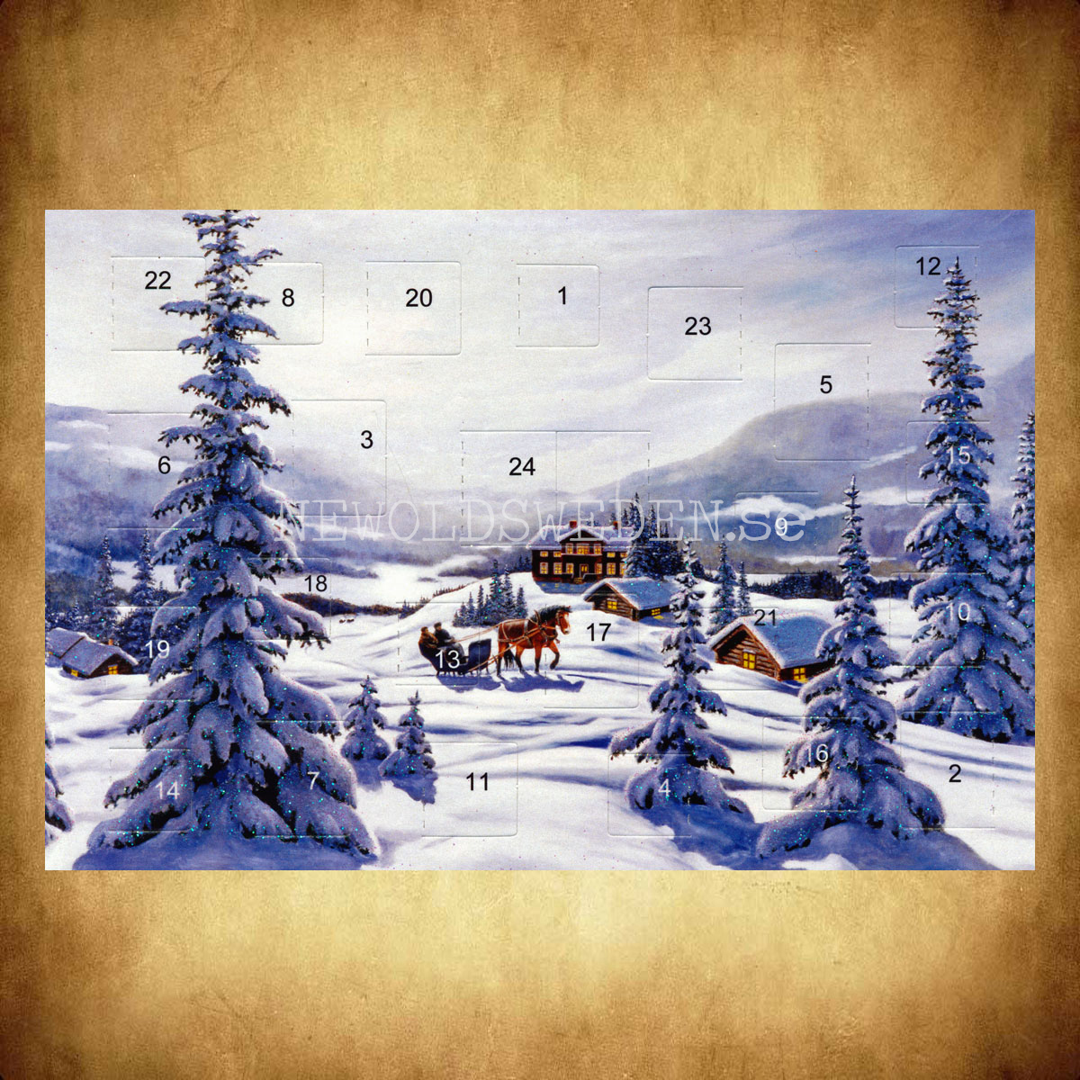 Adventskalenderkort dubbelt med kuvert 11.5 x 17 Jan Bergerlind - 910 - 2