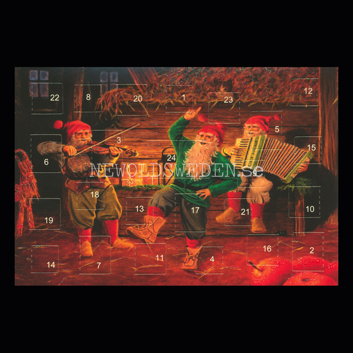 Adventskalenderkort dubbelt med kuvert 11.5 x 17 Jan Bergerlind - 1890
