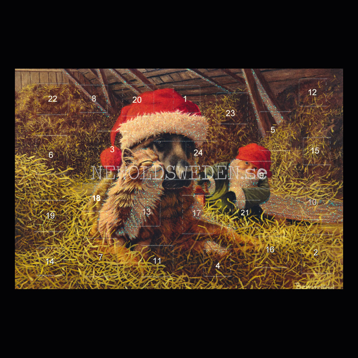 Adventskalenderkort dubbelt med kuvert 11.5 x 17 Jan Bergerlind - 1890