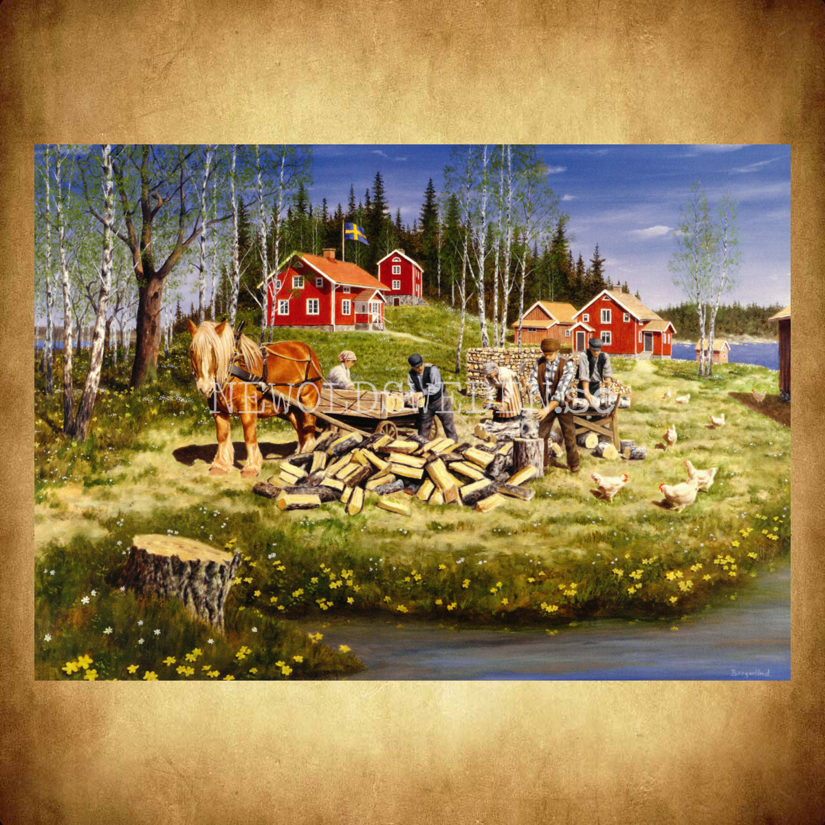 Vedklyvning Jan Bergerlind - Vykort A4 - BB21 - 3