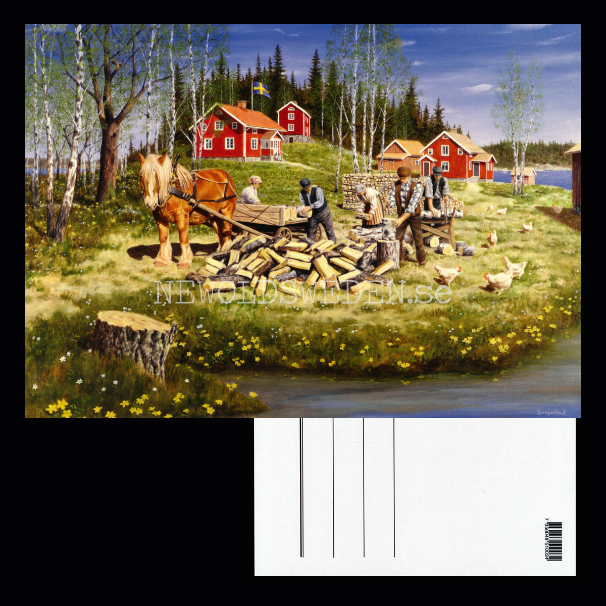 Vedklyvning Jan Bergerlind - Vykort A4 - BB21 - 2