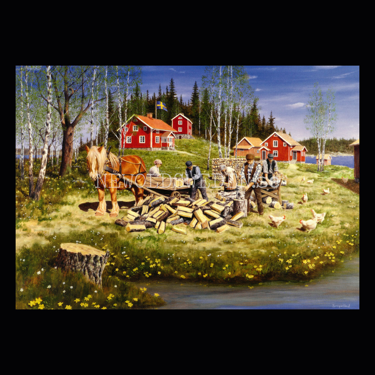 Vedklyvning Jan Bergerlind - Vykort A4 - BB21