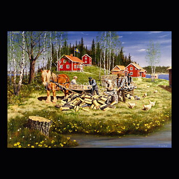 Vedklyvning Jan Bergerlind - Vykort A4 - BB21