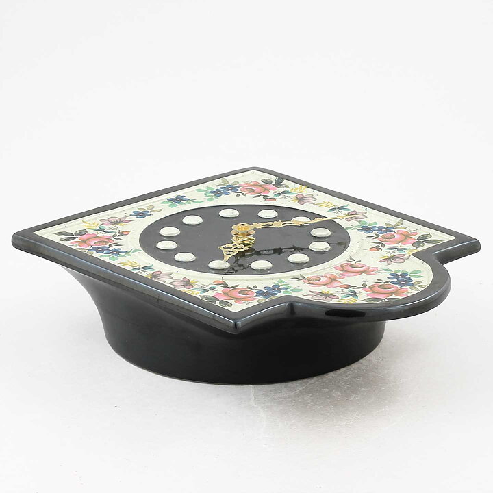 Britt-Louise Sundell (1965) Quadratic Clock with Flower Decor 23 cm (3)