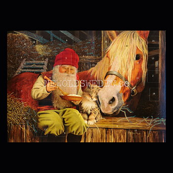 Grötdags Adventskalender med glitter A4 Jan Bergerlind