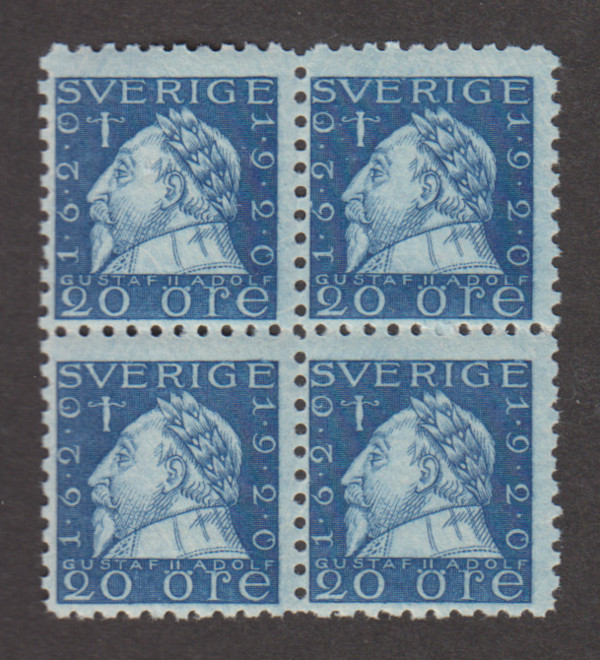F 152C, 20 öre Gustaf II Adolf fyrblock **