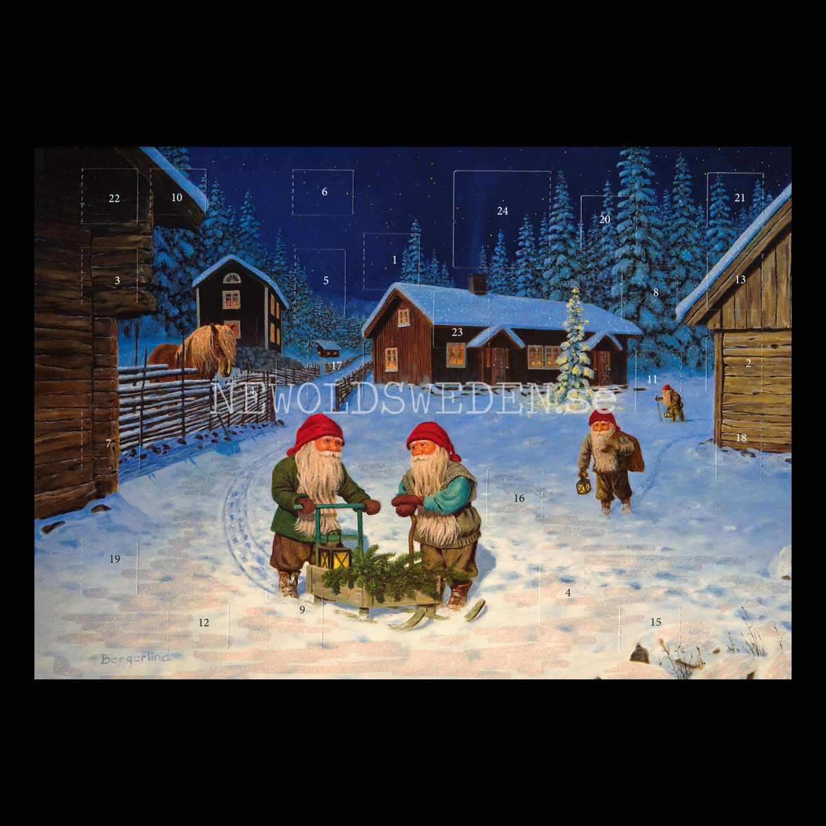 Dan före dopparedan Adventskalender med glitter A4 Jan Bergerlind