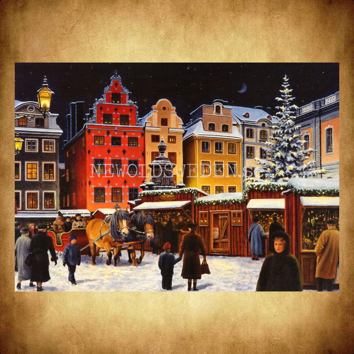 Julmarknaden Jan Bergerlind - Julkort A4 - BB20 - 3