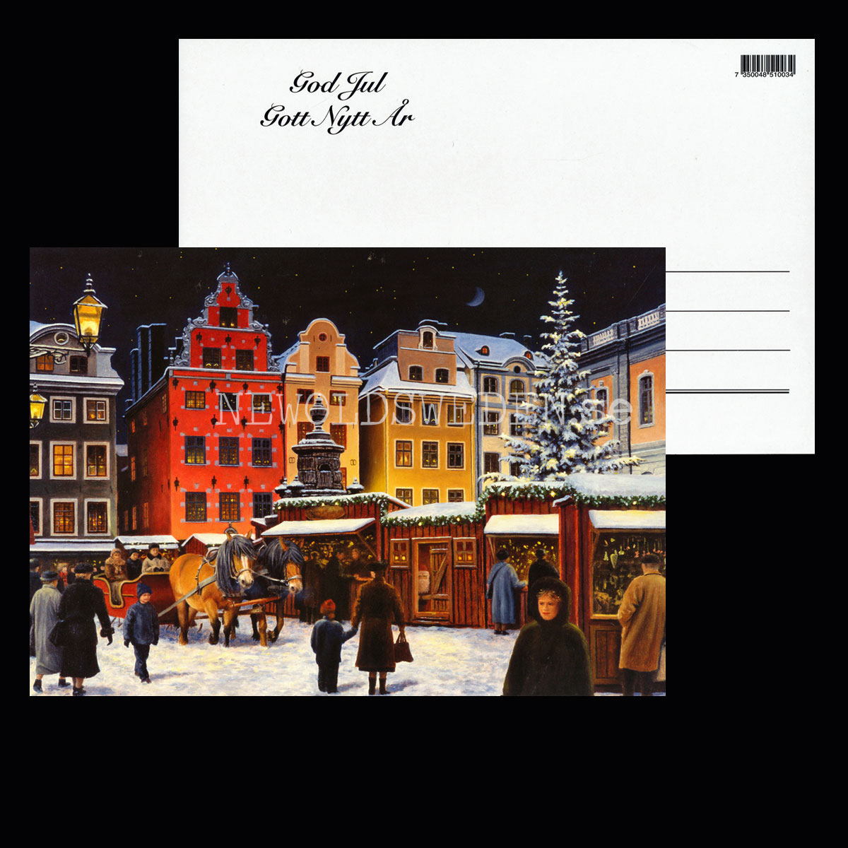 Julmarknaden Jan Bergerlind - Julkort A4 - BB20 - 2