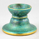 Josef Ekberg (1920s) Art Deco Candleholder with Green Luster Glaze 8,5 cm