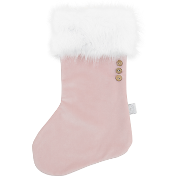 Julstrumpa Ljusrosa med Vit Päls Cotton & Sweets 