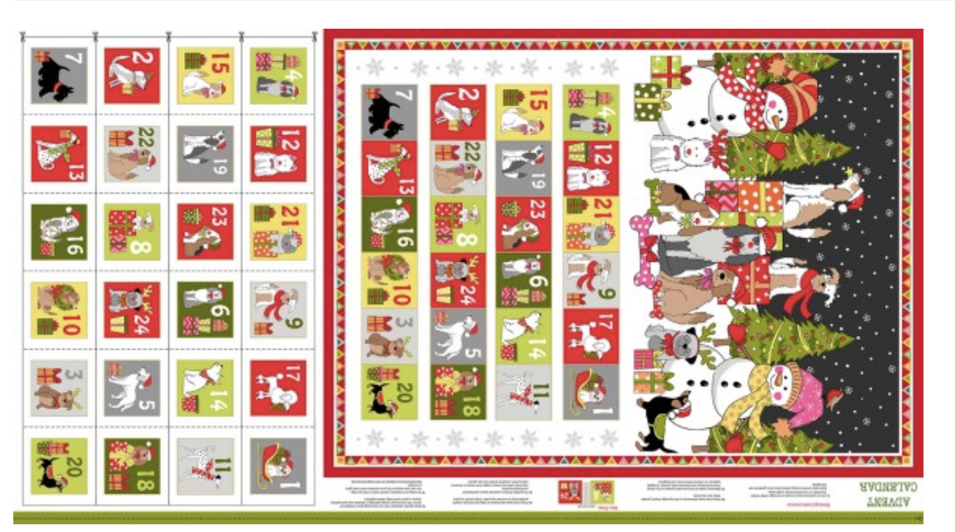 Yappy Christmas Advent Calender by Makower panel Quilt by Kim