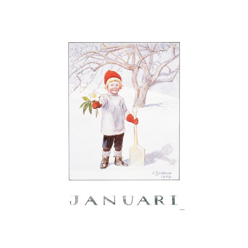 Elsa Beskow illustration A4 - January