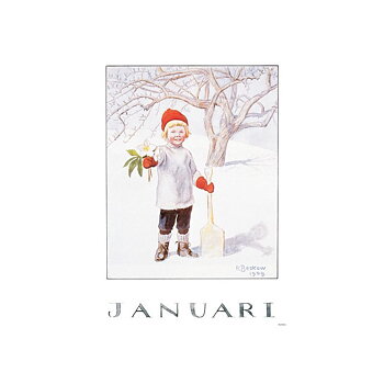 Elsa Beskow illustration A4 - January