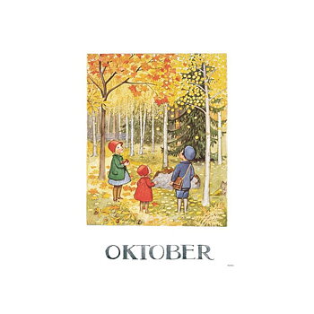 Elsa Beskow illustration A4 - October