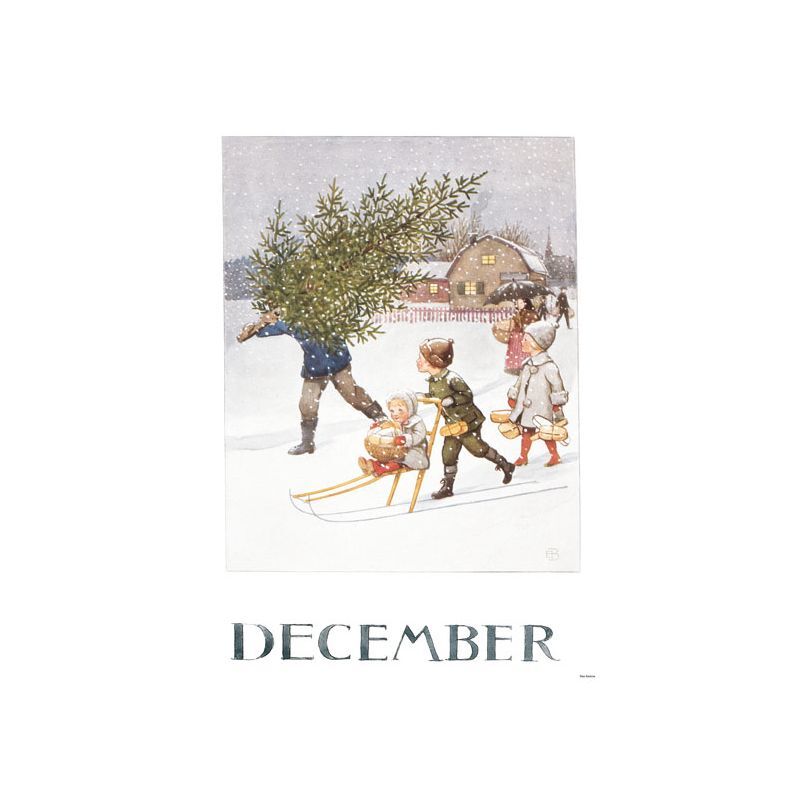 Elsa Beskow illustration A4 - December