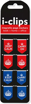 I-clips : Keep Calm and Carry On - magnetbokmärken