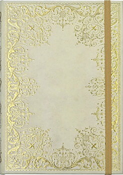 Gilded Ivory :  Skrivbok med hårda pärmar och resårband linjerad A6+